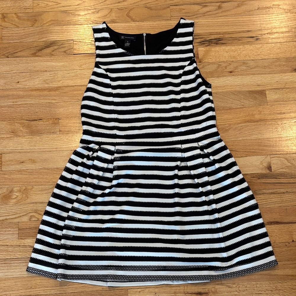 INC International Concepts Black and White Striped Dress